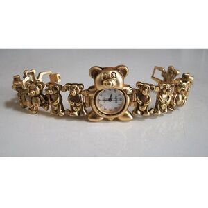 Women’s number dial gold finish animal  fashion fun watch